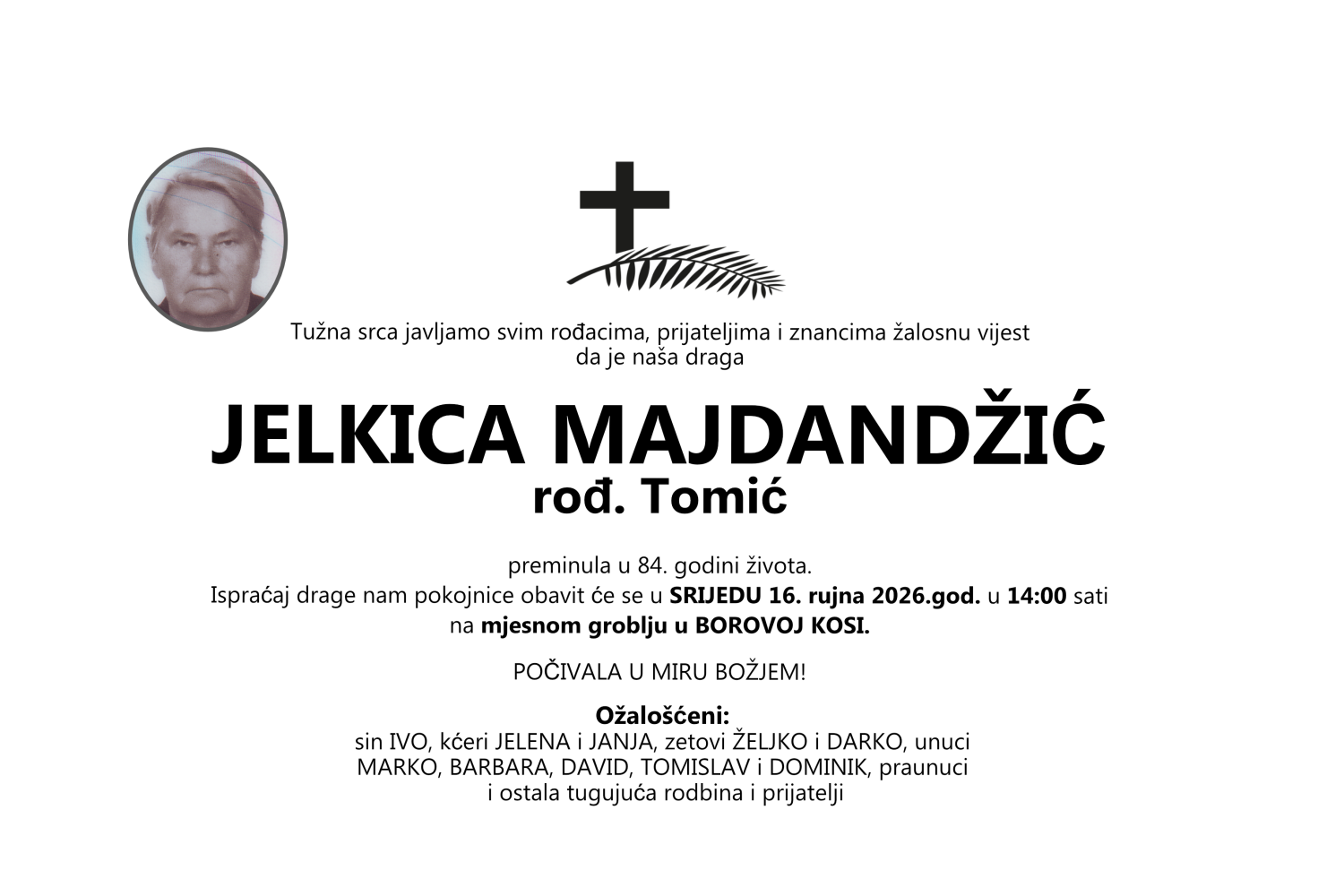 Jelkica Majdandžić Osmrtnica JPG1